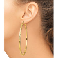 Thumbnail for 14k Lightweight 3mm Diamond-cut Hoop Earrings