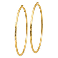 Thumbnail for 14k Lightweight 3mm Diamond-cut Hoop Earrings