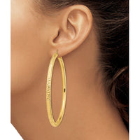 Thumbnail for 14k Lightweight 4mm Diamond-cut Hoop Earrings