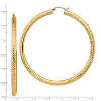 Thumbnail for 14k Lightweight 4mm Diamond-cut Hoop Earrings