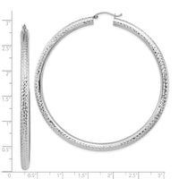 Thumbnail for 14k Lightweight 4mm Diamond-cut Hoop Earrings