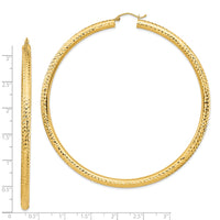 Thumbnail for 14k Lightweight 4mm Diamond-cut Hoop Earrings