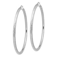 Thumbnail for 14k Lightweight 4mm Diamond-cut Hoop Earrings