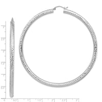 Thumbnail for 14k Lightweight 4mm Diamond-cut Hoop Earrings
