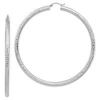 Thumbnail for 14k Lightweight 4mm Diamond-cut Hoop Earrings
