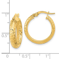 Thumbnail for 14K Polished and Diamond-cut Inside and Out Fancy Hoop Earrings