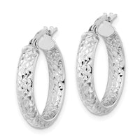 Thumbnail for 14K Polished and Diamond-cut Inside and Out Fancy Hoop Earrings