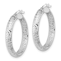 Thumbnail for 14K Polished and Diamond-cut Inside and Out Fancy Hoop Earrings