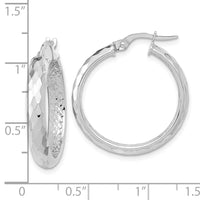 Thumbnail for 14K Polished and Textured Diamond-cut Inside Fancy Hoop Earrings