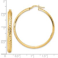 Thumbnail for 14K Polished Diamond Cut Hoop Earrings