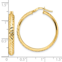 Thumbnail for 14K Polished Diamond Cut Hoop Earrings