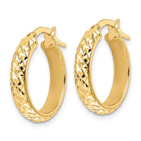 Thumbnail for 14K Polished Diamond Cut Hoop Earrings