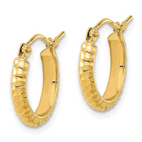 Thumbnail for 14K Polished and Textured Hoop Earrings