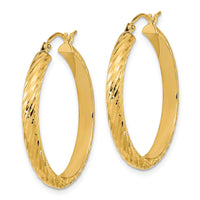 Thumbnail for 14K Polished Twist Pattern Hoop Earrings