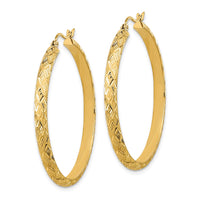 Thumbnail for 14K Polished and Textured Fancy Hoop Earrings