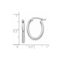 Thumbnail for 14k White Gold Polished 2mm Oval Tube Hoop Earrings