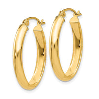 Thumbnail for 14k Polished 3.5mm Oval Hoop Earrings