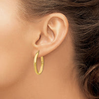 Thumbnail for 14k Polished 3.5mm Oval Hoop Earrings