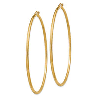 Thumbnail for 14k Satin and Diamond-cut 2mm Round Tube Hoop Earrings