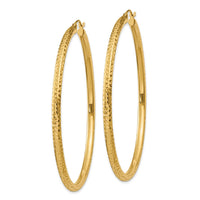 Thumbnail for 14k Diamond-cut 3mm Round Hoop Earrings