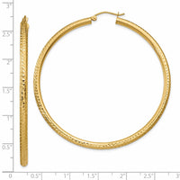 Thumbnail for 14k Diamond-cut 3mm Round Hoop Earrings
