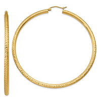 Thumbnail for 14k Diamond-cut 3mm Round Hoop Earrings