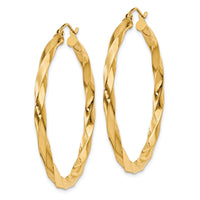 Thumbnail for 14k Polished 3mm Twisted Hoop Earrings