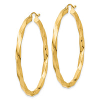 Thumbnail for 14k Polished 3mm Twisted Hoop Earrings