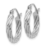 Thumbnail for 14k White Gold Polished 3.25mm Twisted Hoop Earrings