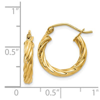 Thumbnail for 14k Polished 2.75mm Twisted Hoop Earrings