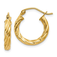 Thumbnail for 14k Polished 2.75mm Twisted Hoop Earrings