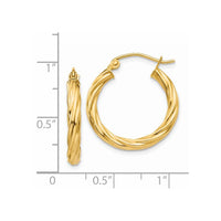 Thumbnail for 14k Polished 2.75mm Twisted Hoop Earrings