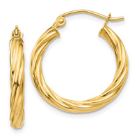 Thumbnail for 14k Polished 2.75mm Twisted Hoop Earrings