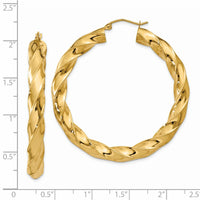 Thumbnail for 14k Polished 5.0mm Twisted Hoop Earrings