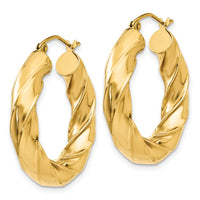 Thumbnail for 14k Polished 5.0mm Twisted Hoop Earrings