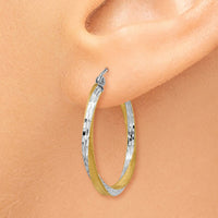 Thumbnail for 14k & Rhodium Diamond-cut 2.5mm Twisted Hoop Earrings