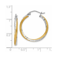 Thumbnail for 14k & Rhodium Diamond-cut 2.5mm Twisted Hoop Earrings
