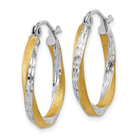 Thumbnail for 14k & Rhodium Diamond-cut 2.5mm Twisted Hoop Earrings