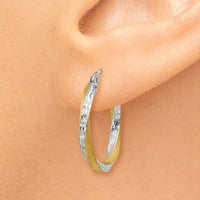 Thumbnail for 14k & Rhodium Diamond-cut 2.5mm Twisted Hoop Earrings