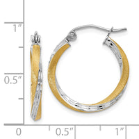 Thumbnail for 14k & Rhodium Diamond-cut 2.5mm Twisted Hoop Earrings
