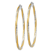 Thumbnail for 14k & Rhodium Diamond-cut 2.5mm Twisted Hoop Earrings