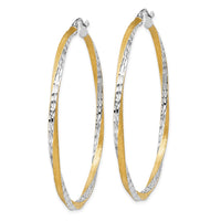 Thumbnail for 14k & Rhodium Diamond-cut 2.5mm Twisted Hoop Earrings