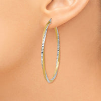 Thumbnail for 14k & Rhodium Diamond-cut 2.5mm Twisted Hoop Earrings