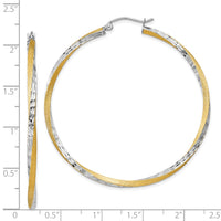 Thumbnail for 14k & Rhodium Diamond-cut 2.5mm Twisted Hoop Earrings