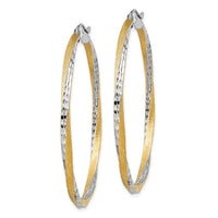 Thumbnail for 14k & Rhodium Diamond-cut 2.5mm Twisted Hoop Earrings