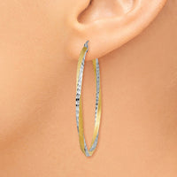 Thumbnail for 14k & Rhodium Diamond-cut 2.5mm Twisted Hoop Earrings