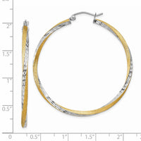 Thumbnail for 14k & Rhodium Diamond-cut 2.5mm Twisted Hoop Earrings
