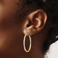 Thumbnail for 14k & Rhodium Diamond-cut 2.5mm Twisted Hoop Earrings