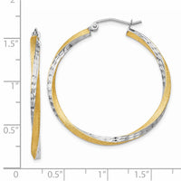 Thumbnail for 14k & Rhodium Diamond-cut 2.5mm Twisted Hoop Earrings