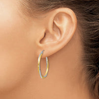 Thumbnail for 14k & Rhodium Diamond-cut 2.5mm Twisted Hoop Earrings
